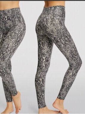 SPANX Gray Snake-Print High-Waist Leggings